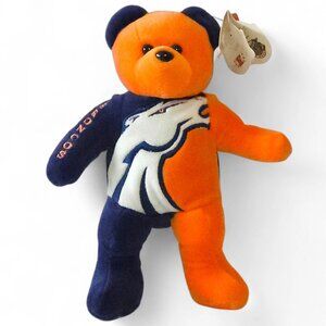 Denver Broncos NFL Team Beans Plush Bear 2000 Vintage Authentic Pigskin Beanie